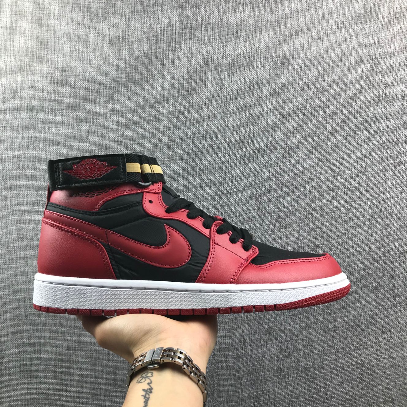 Air Jordan 1 Strap Bred Red Black Shoes